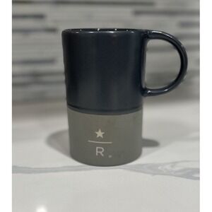 Starbucks‎ R Dot Logo Gray Black Ceramic Coffee Mug 10 fl oz